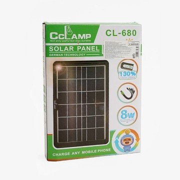 Фото2.Зарядна станція сонячна панель, USB вихід, потужність 8W, шнур-перехідник з USB MIC (310018)