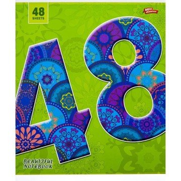 Фото3.Зошит кольоровий 48 аркушів, клітинка (16 штук в упаковці)