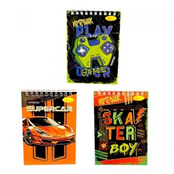 Фото4.Блокнот з глітером А6, 40 арк., пружина зверху