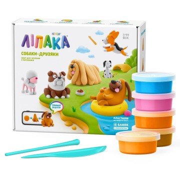 Фото3.Меганабір пластиліну, що самостійно твердіє, Ліпака – Собаки-друзяки