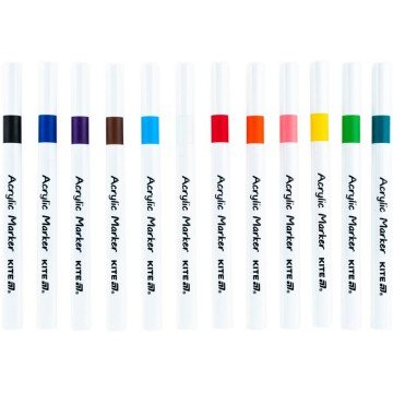 Фото6.Маркери акрилові, набір 12шт, Kite Creative