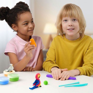 Фото3.Набір пластиліну, що самостійно твердіє, ЛІПАКА – ПТАХИ: ПАПУГА АРА, ФАЗАН, ГОЛУБ