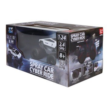 Фото3.Автомобіль SPRAY CAR на радіокеруванні – CYBER RIDE (білий, 1:24, 2.4 ГГц, акум. 3,7 V, вихлопна пар