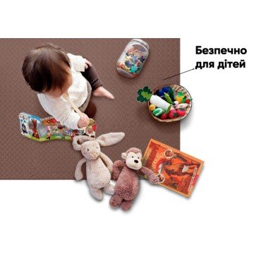 Фото3.Татамі мат EasyFit 8 шт (30х30х1 см) хвіст ластівки (коричневий) EasyFit (298895)
