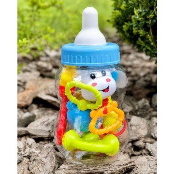 Фото3.Набір брязкалець в колбі, (Блакитний) huan le xing toys (300781)