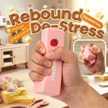 Фото3.Сквіш-антистрес Масло (butter squishy) рожеве 14 см (мікс кольорів) MIC (302185)