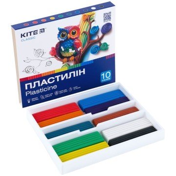 Фото5.Пластилін, 10 кольорів, 200 г. Kite Classic