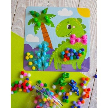 Фото4.Великий набір для творчості. Pompon Art. Дракончик