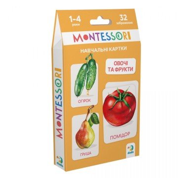 Фото4.Набір навчальних карток Монтесорі «Овочі та фрукти»