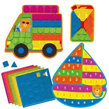 Фото4.Набір для творчості зі плюшевою мозаїкою «Транспорт» укр