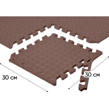 Фото4.Татамі мат EasyFit 8 шт (30х30х1 см) хвіст ластівки (коричневий) EasyFit (298895)