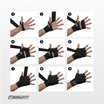 Фото4.Бинти для боксу 4 м (нейл+бавовна+поліестер) EasyFit (302950)