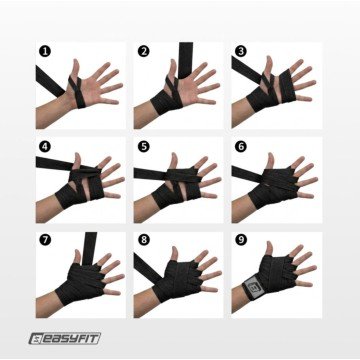 Фото4.Бинти для боксу 4 м (бавовна+поліестер) EasyFit (302951)