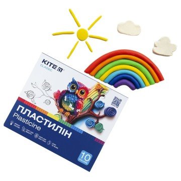 Фото6.Пластилін, 10 кольорів, 200 г. Kite Classic