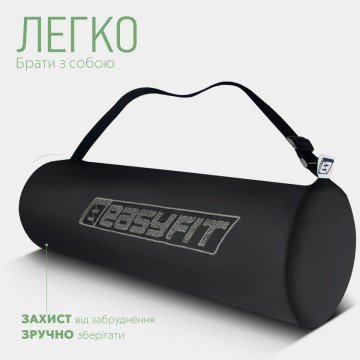Фото5.Килимок для йоги та фітнесу EasyFit TPE+TC 6мм двошаровий чорно-зелений EasyFit (297614)