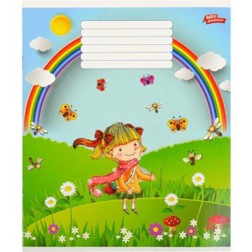 Фото6.Зошит кольоровий 12 аркушів, лінія (20 штук в упаковці)