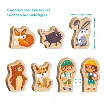 Фото6.Пазл «Хто живе в лісі?» (16 картонних деталей + 6 дерев'яних фігурок)