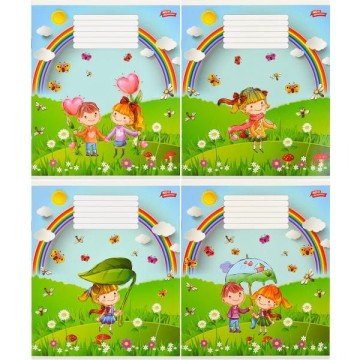 Фото7.Зошит кольоровий 12 аркушів, лінія (20 штук в упаковці)