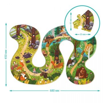 Фото7.Пазл «Хто живе в лісі?» (16 картонних деталей + 6 дерев'яних фігурок)