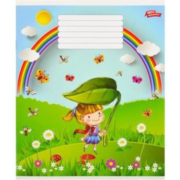 Фото8.Зошит кольоровий 12 аркушів, лінія (20 штук в упаковці)