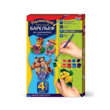 Фото1.Набір для творчості, розписний гіпсовий барельєф на магнітах, 