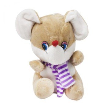 Фото1.Мʼяка іграшка Мишка з бантом (бежевий)