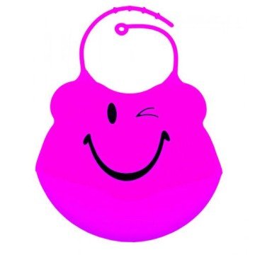 Фото1.Слинявчик силіконовий з кишенею (рожевий)