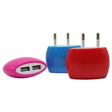 Фото1.Мережевий зарядний пристрій 2хUSB, мікс