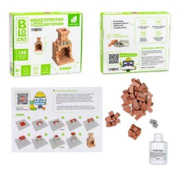 Фото1.Будівельний набір для творчості з міні-цеглинок BLOCKY Камін Strateg (31025)