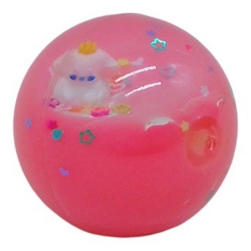 Фото1.Мʼячик-стрибунець, прозорий, з рідиною (5,5 см), рожевий