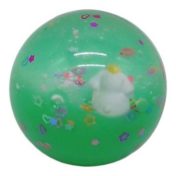 Фото1.Мʼячик-стрибунець, прозорий, з рідиною (5,5 см), зелений