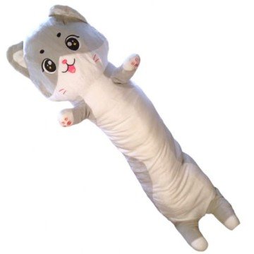 Фото1.Мʼяка іграшка-обіймашка Кіт батон сірий 110 см