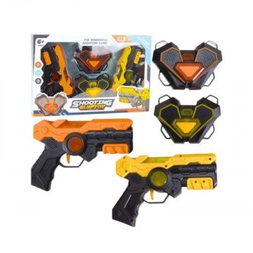 Фото1.Пістолети з мішенями  2 пістолети, (ПОМАРАНЧЕВИЙ+ЖОВТИЙ)