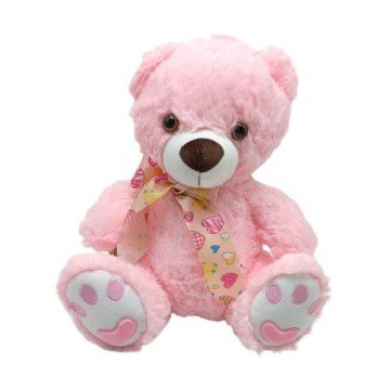 Фото1.Мʼяка іграшка ведмедик (РОЖЕВИЙ) 29 см.